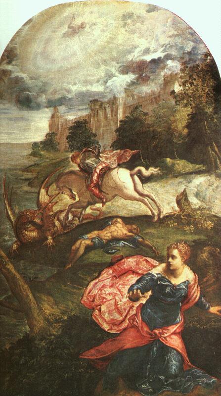 Jacopo Robusti Tintoretto St.George and the Dragon Sweden oil painting art